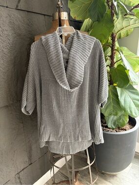 Express Gray Cowl-Neck Knit Sweater